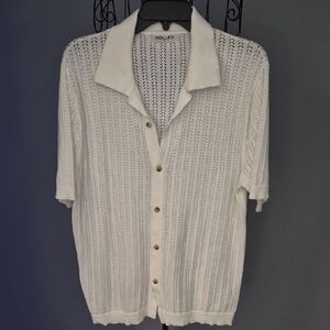 ROLLA'S White Bowler Knit Short Sleeve